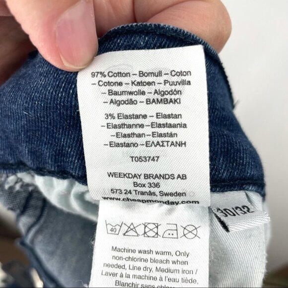 ** Cheap Monday High Rise Medium Dark Wash Skinny Jeans Size 30 - Picture 10 of 11